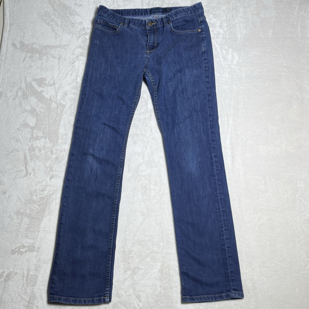 Patagonia Straight Jeans Womens 29 Dark Wash Organic‎ Denim Mid Rise Indigo Wash